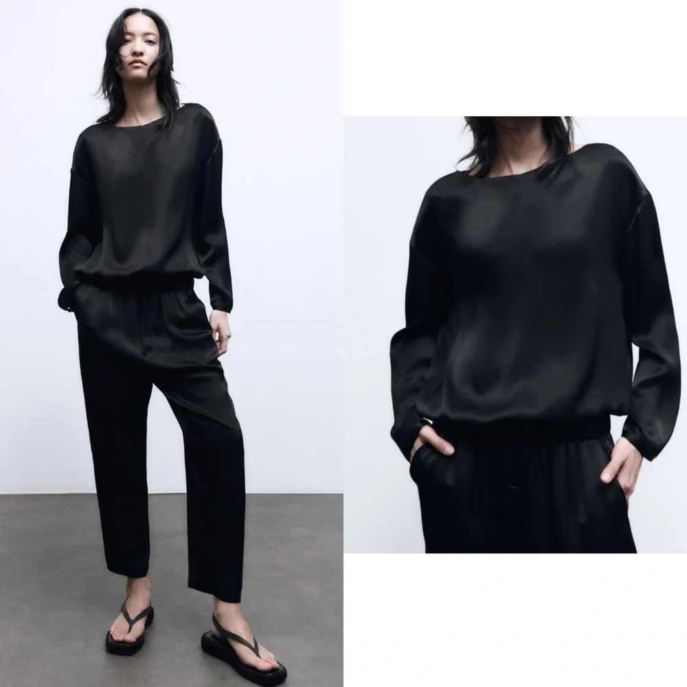 💫 Zara Satin Effect Blouse - NWT💫 - Picture 10 of 14